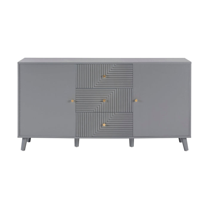 Dora Large Sideboard with Drawers - Light Grey - DUSK