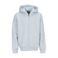 Youth light blue zip-front hoodie with hood and kangaroo pockets