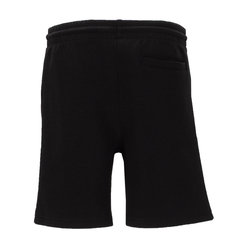 Black youth double-knit shorts with elastic waistband