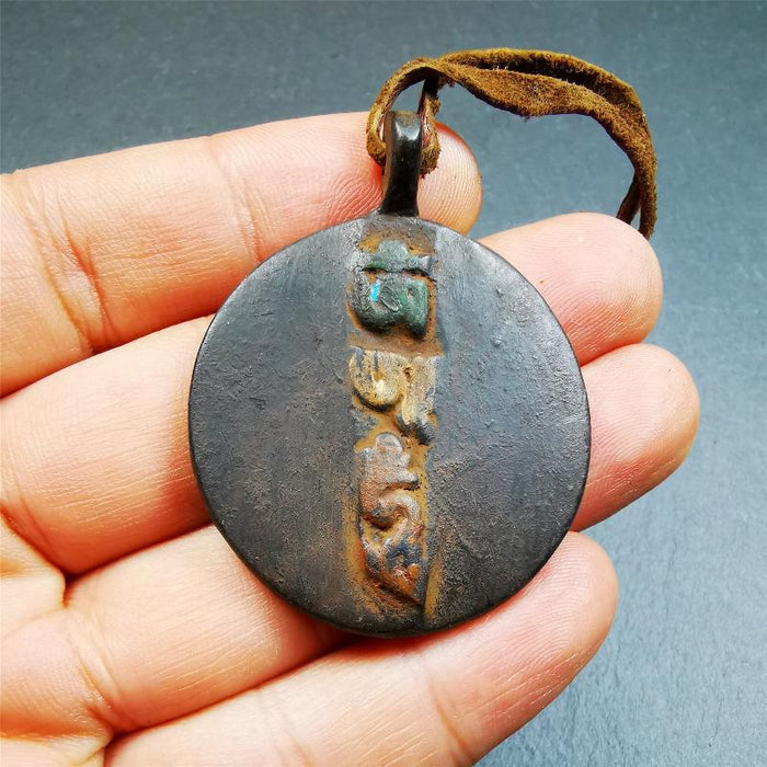 Drashi Lhamo Amulet,1.9" - Tibetan Buddhist amulet, view 4