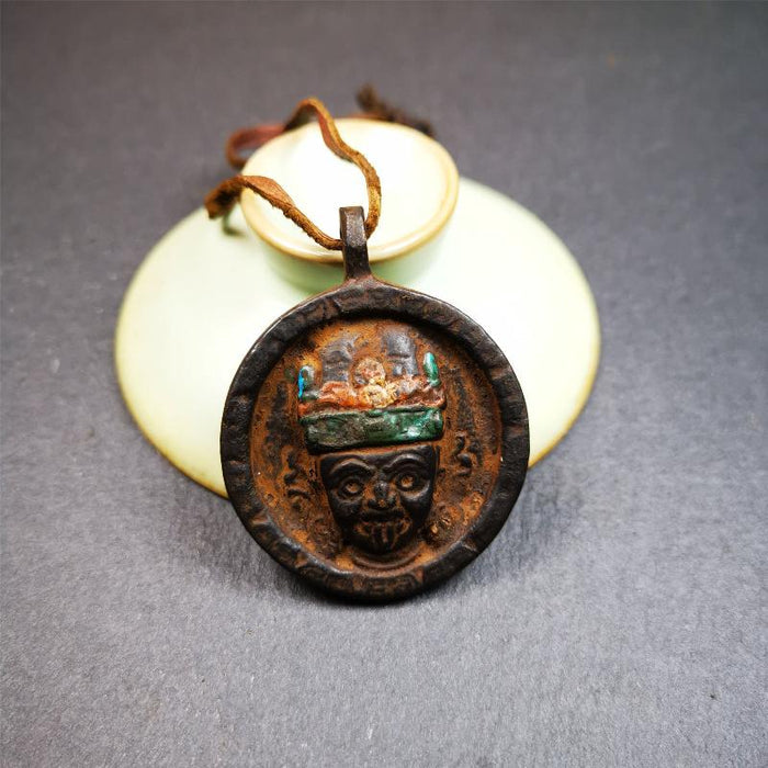 Drashi Lhamo Amulet,1.9" - Tibetan Buddhist amulet, view 5