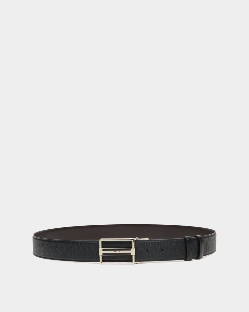 Dress Adjustable And Reversible Belt in Black and Ebano Leather