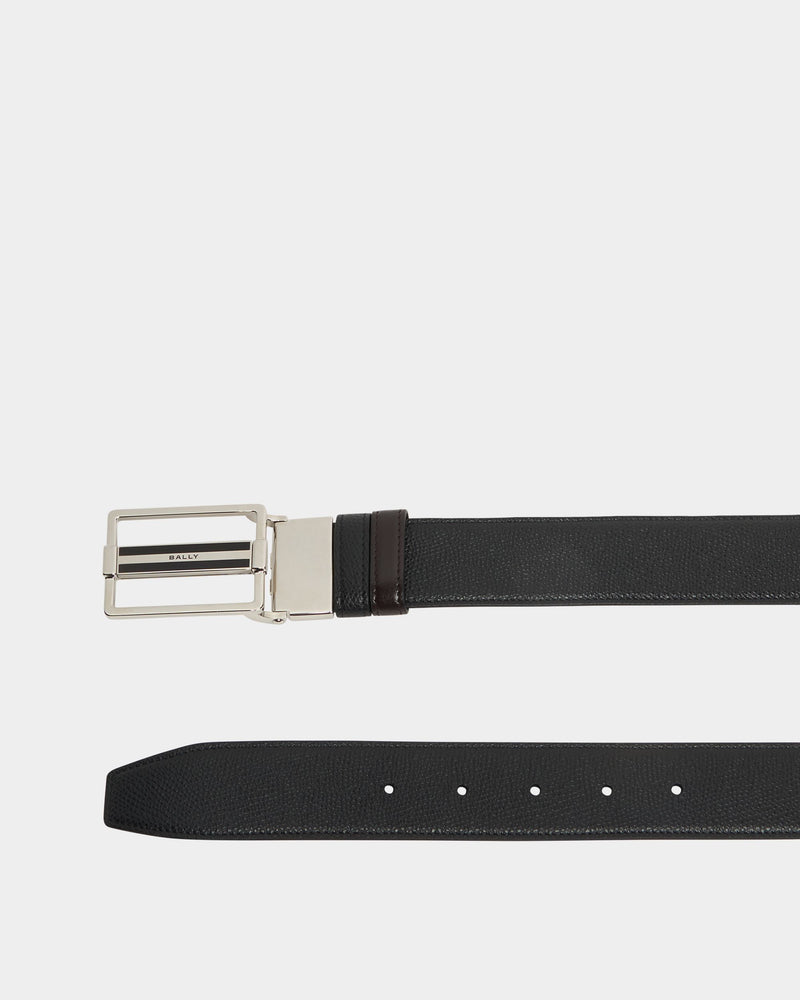 Dress Adjustable And Reversible Belt in Black and Ebano Leather