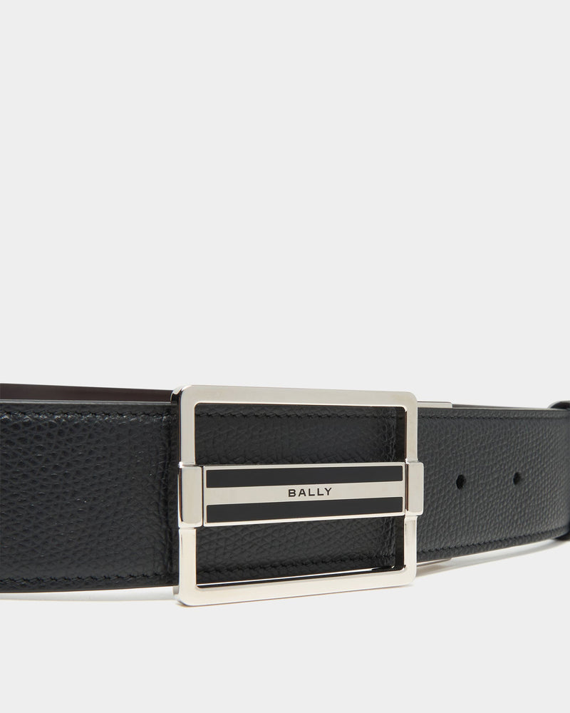 Dress Adjustable And Reversible Belt in Black and Ebano Leather