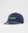 Dungeon Embroidered Logo Cap in Navy and Electric Green