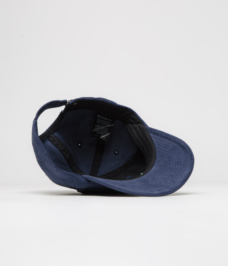Dungeon Embroidered Logo Cap in Navy and Electric Green