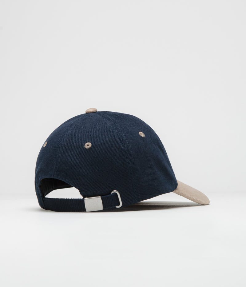 Dungeon Embroidered Logo Cap in Navy Taupe and Neon Orange