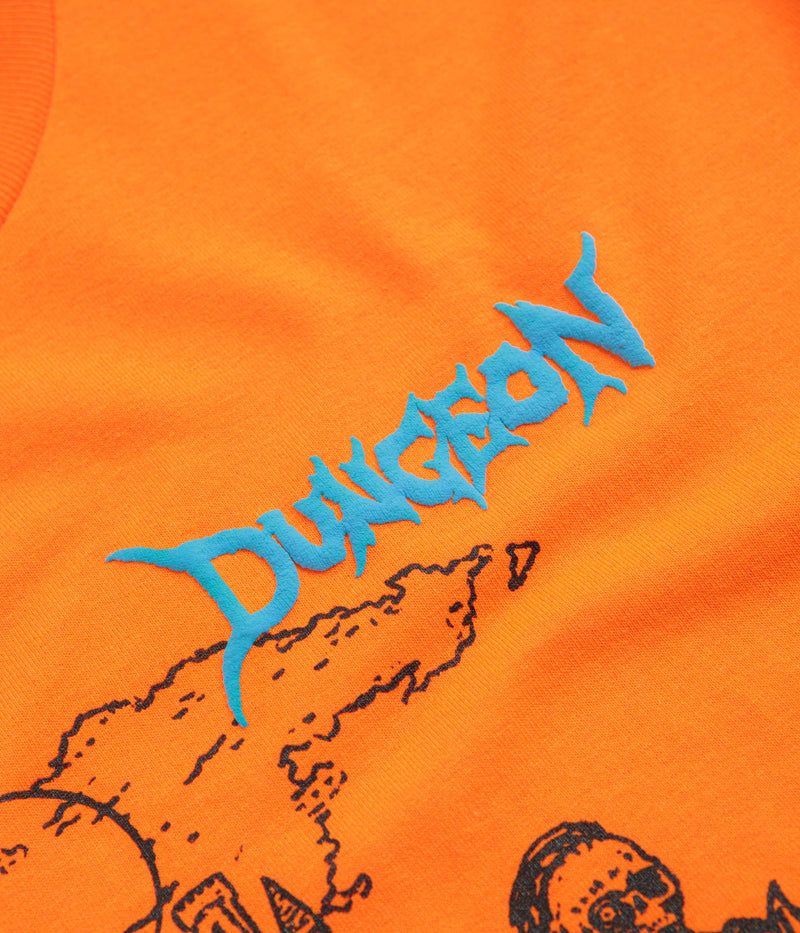 Dungeon Knight Castle Long Sleeve T-Shirt in Orange