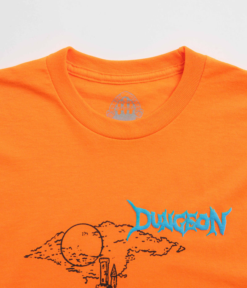 Dungeon Knight Castle Long Sleeve T-Shirt in Orange
