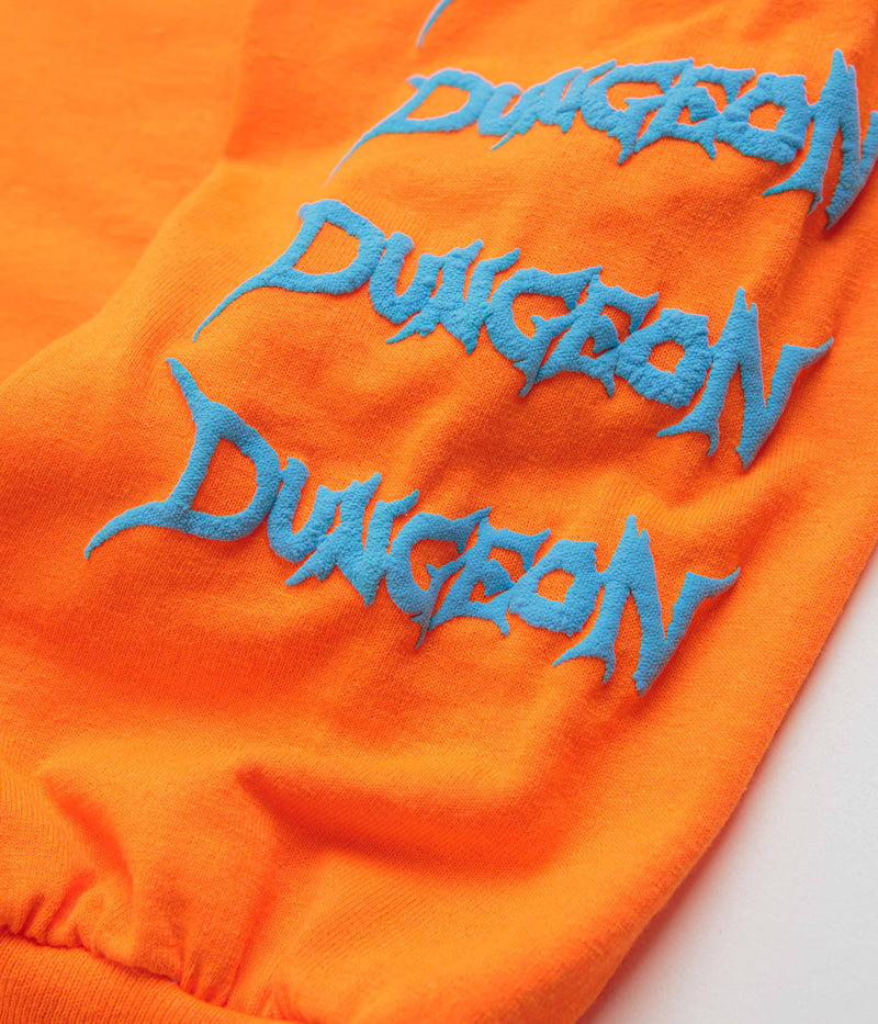 Dungeon Knight Castle Long Sleeve T-Shirt in Orange