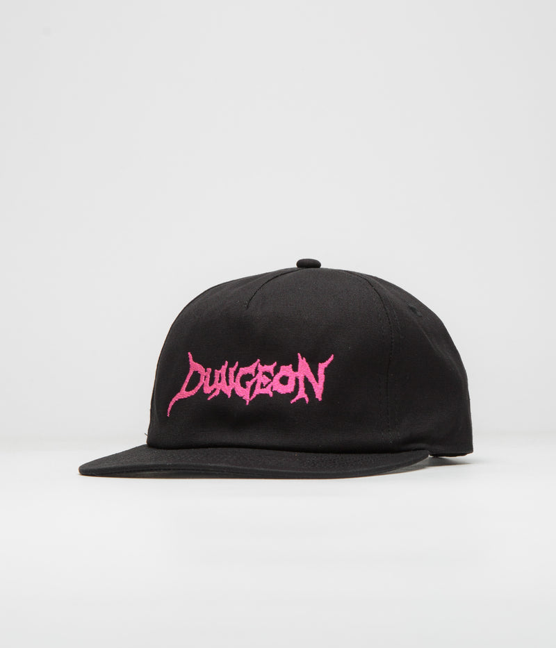 Dungeon Organic Logo Cap in Black and Neon Pink