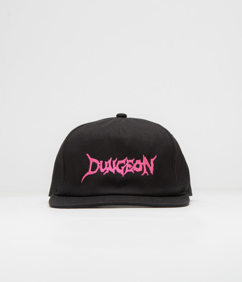 Dungeon Organic Logo Cap in Black and Neon Pink