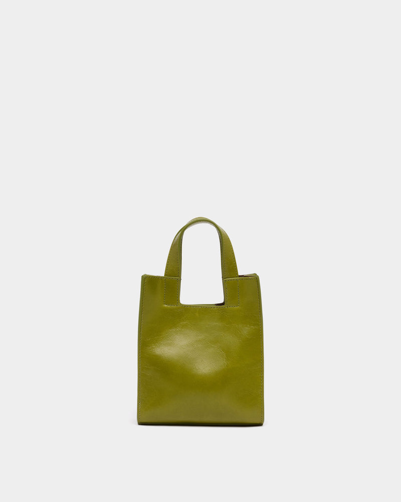 Easy Bally Small Tote Bag in Matcha Green Leather
