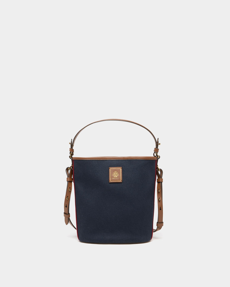 Edelbliss Bucket in Navy Blue Canvas with a Bally Ribbon