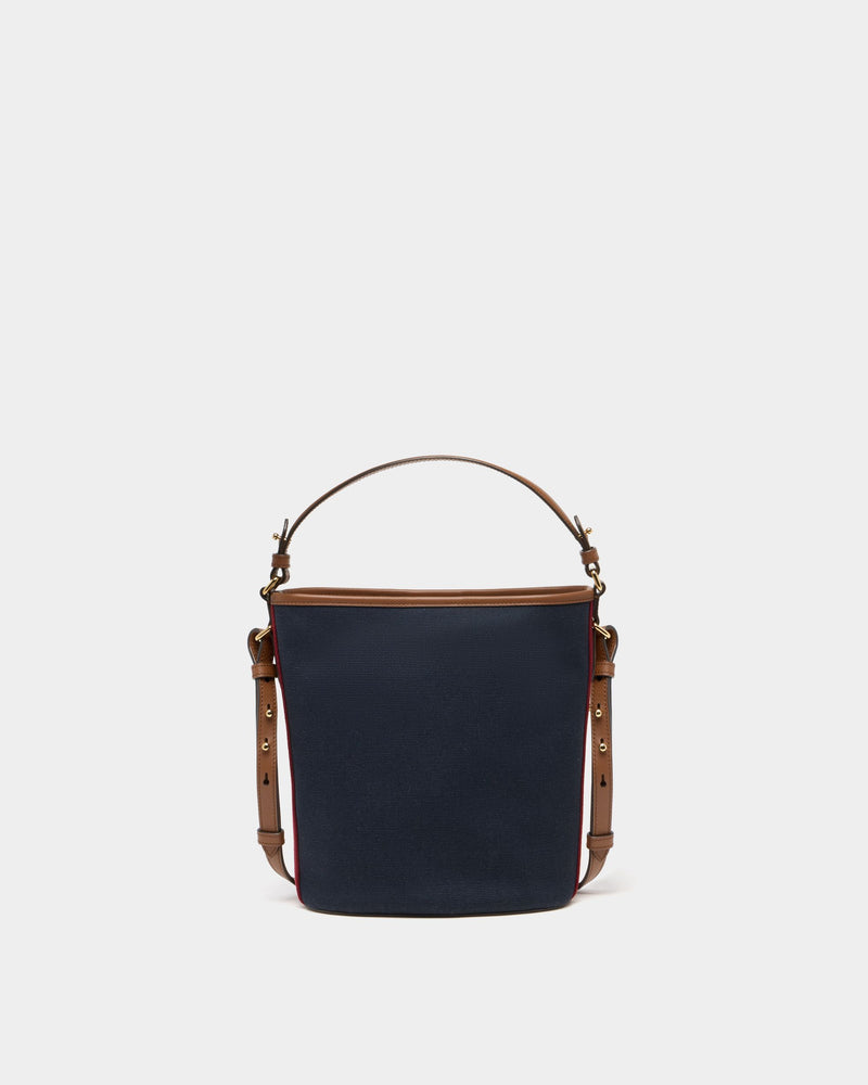 Edelbliss Bucket in Navy Blue Canvas with a Bally Ribbon