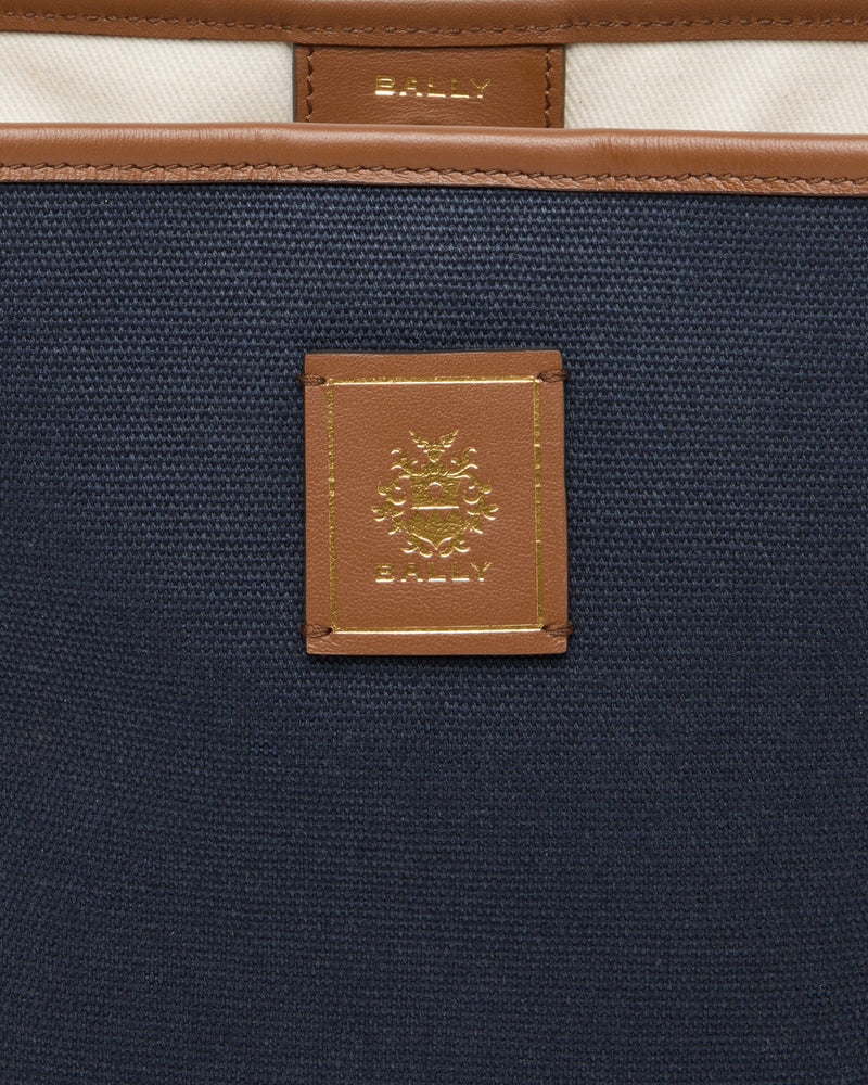 Edelbliss Bucket in Navy Blue Canvas with a Bally Ribbon