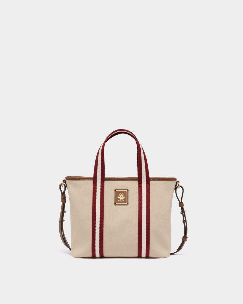 Edelbliss Tote Bag in Ivory Canvas with a Bally Ribbon