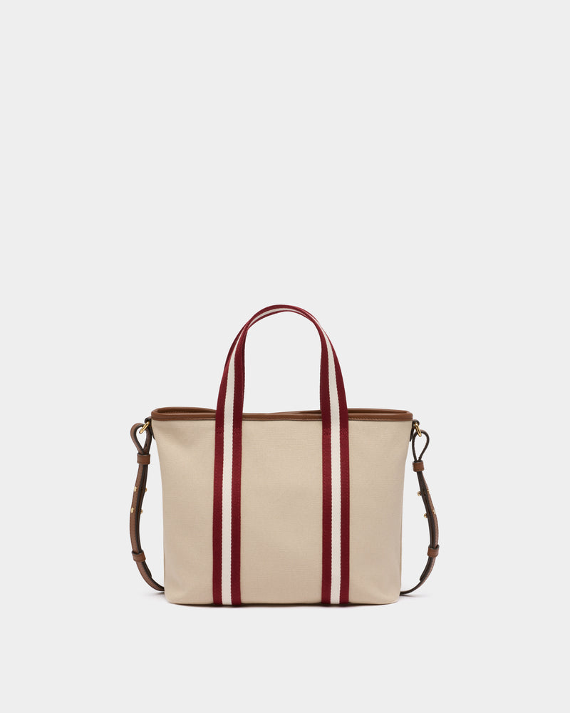 Edelbliss Tote Bag in Ivory Canvas with a Bally Ribbon