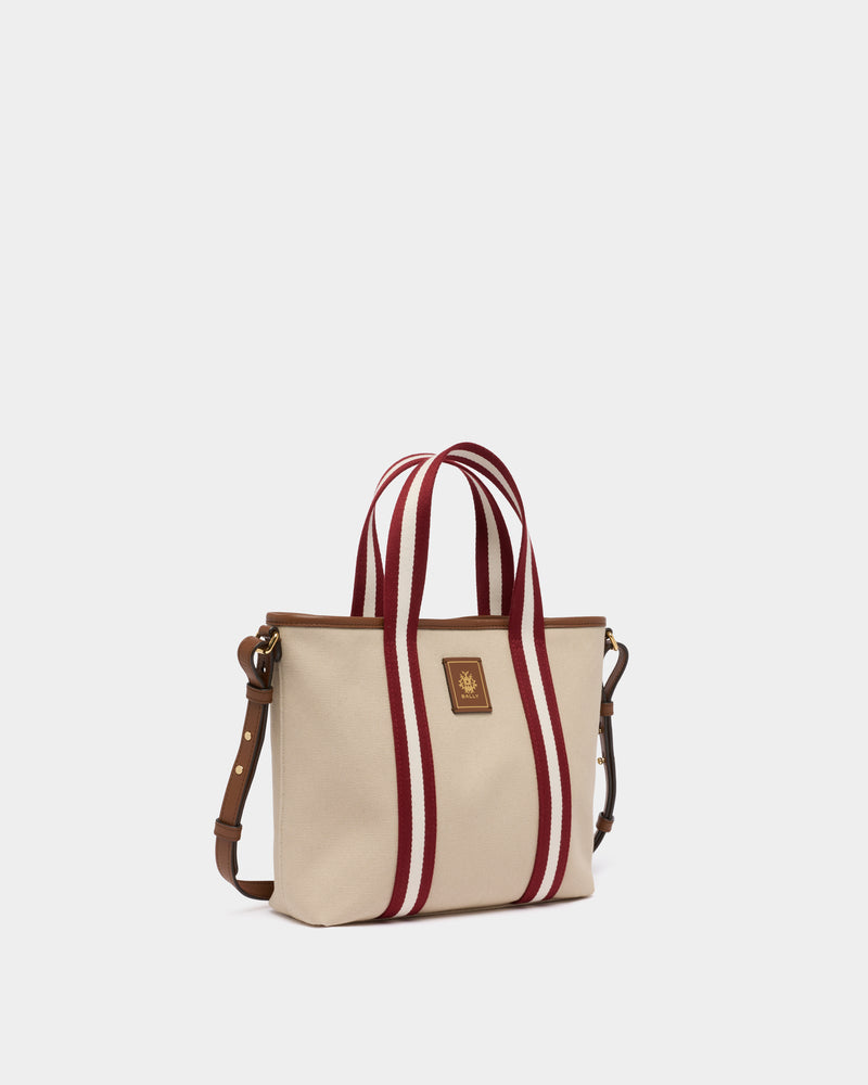 Edelbliss Tote Bag in Ivory Canvas with a Bally Ribbon