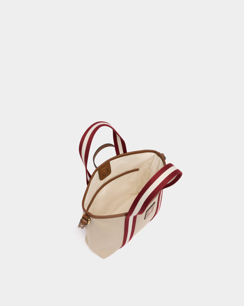 Edelbliss Tote Bag in Ivory Canvas with a Bally Ribbon