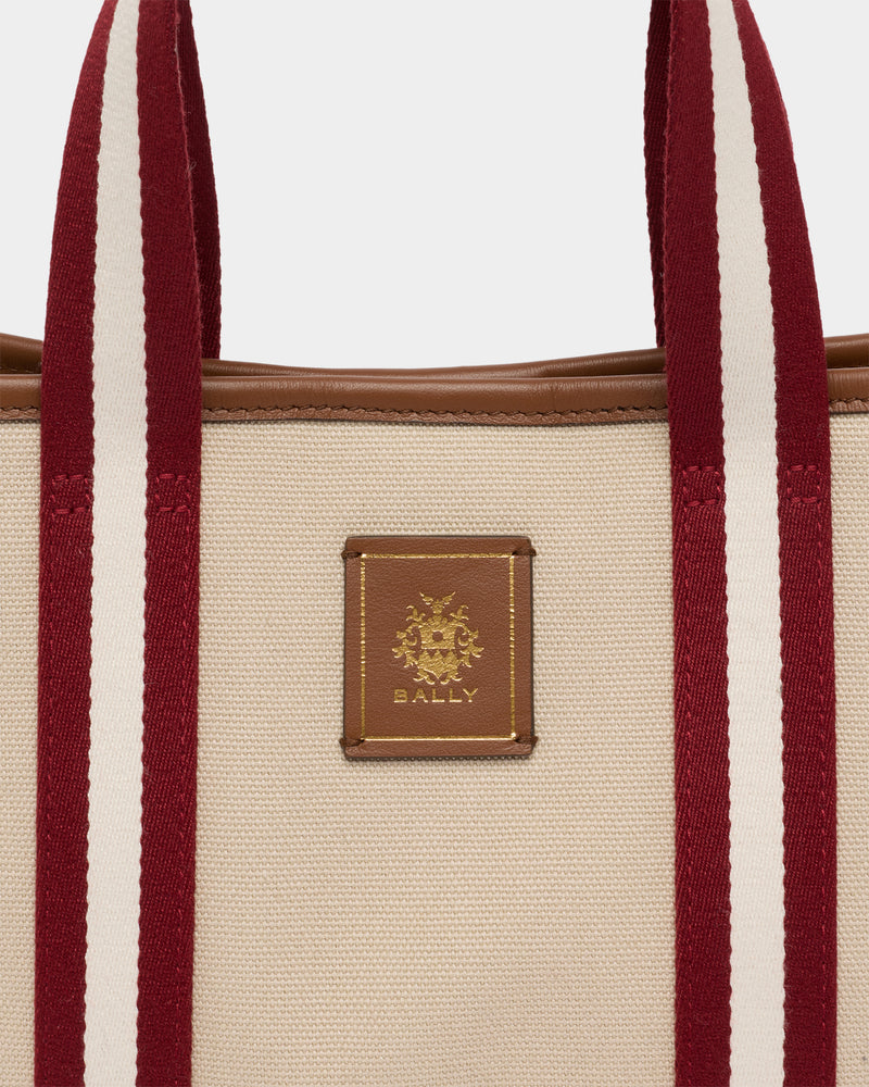 Edelbliss Tote Bag in Ivory Canvas with a Bally Ribbon