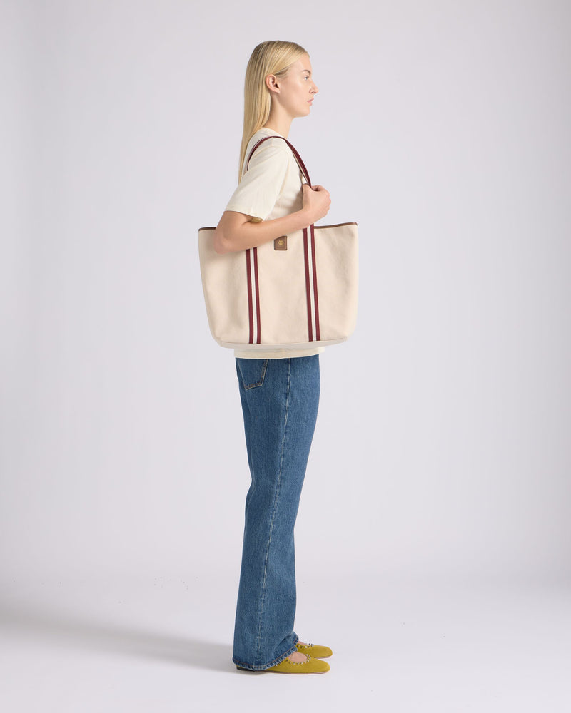 Edelbliss Tote Bag in Natural Canvas with Bally Ribbon