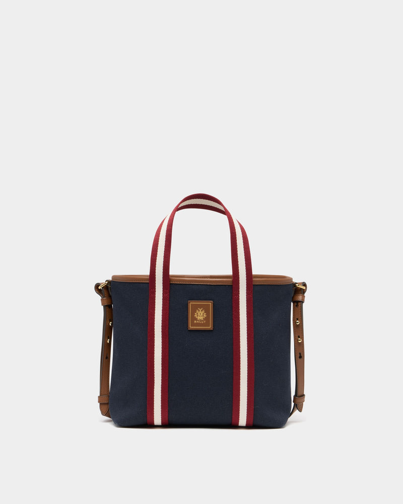 Edelbliss Tote Bag in Navy Blue Canvas with a Bally Ribbon