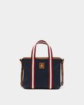 Edelbliss Tote Bag in Navy Blue Canvas with a Bally Ribbon