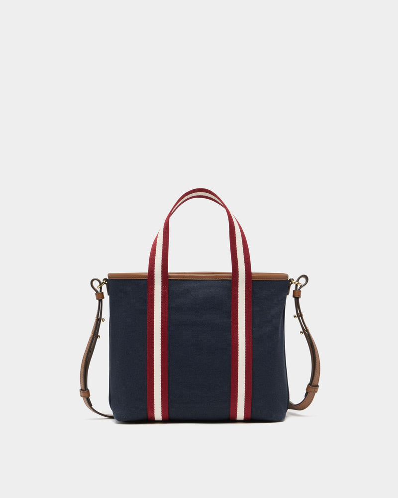 Edelbliss Tote Bag in Navy Blue Canvas with a Bally Ribbon