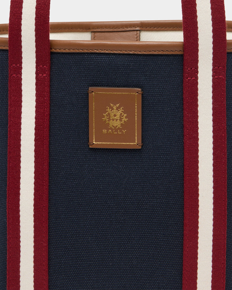 Edelbliss Tote Bag in Navy Blue Canvas with a Bally Ribbon