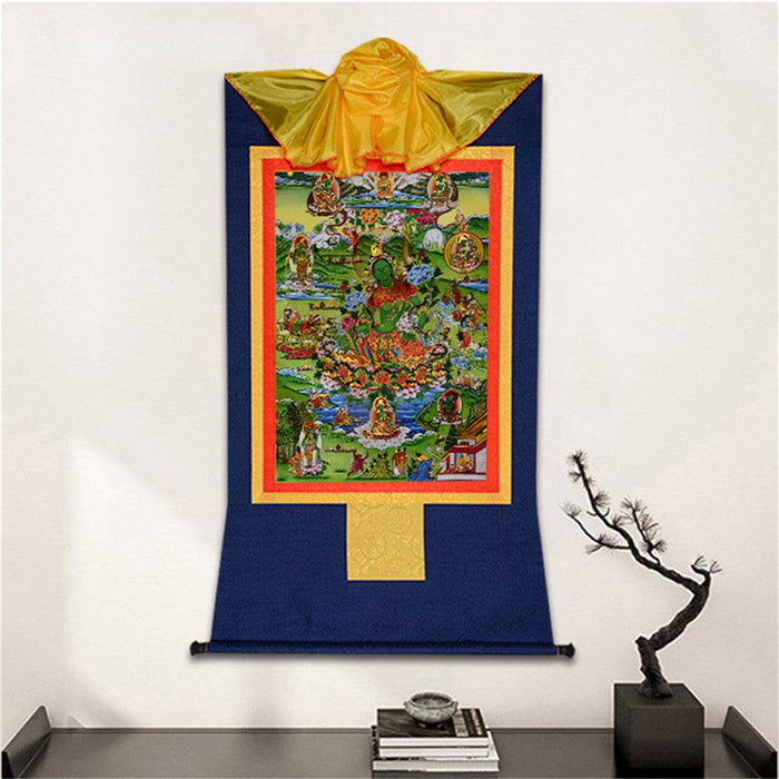 Eight Forms of Green Tara - Tibetan thangka painting, detailed view