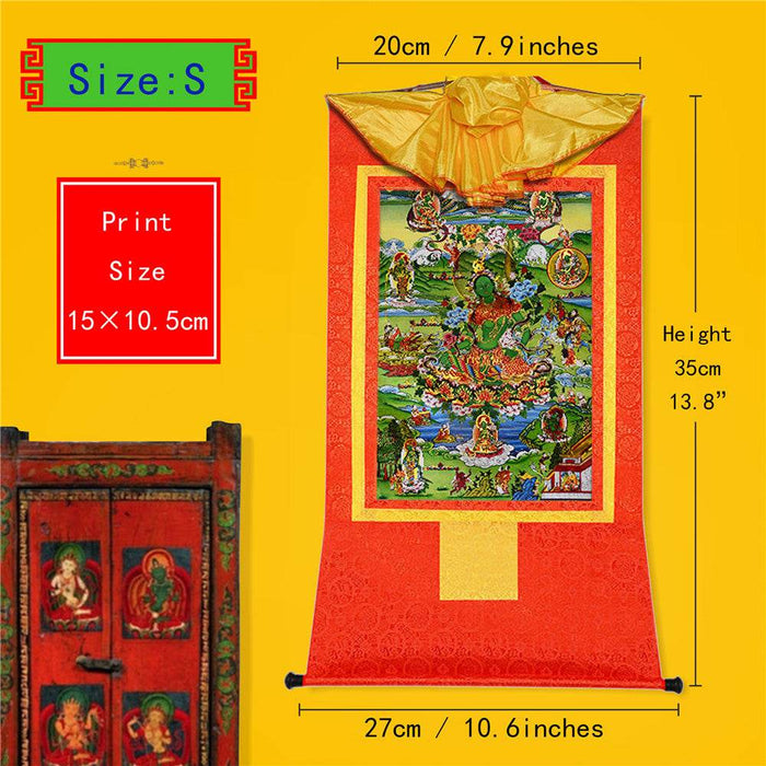 Eight Forms of Green Tara - Tibetan thangka painting, view 6