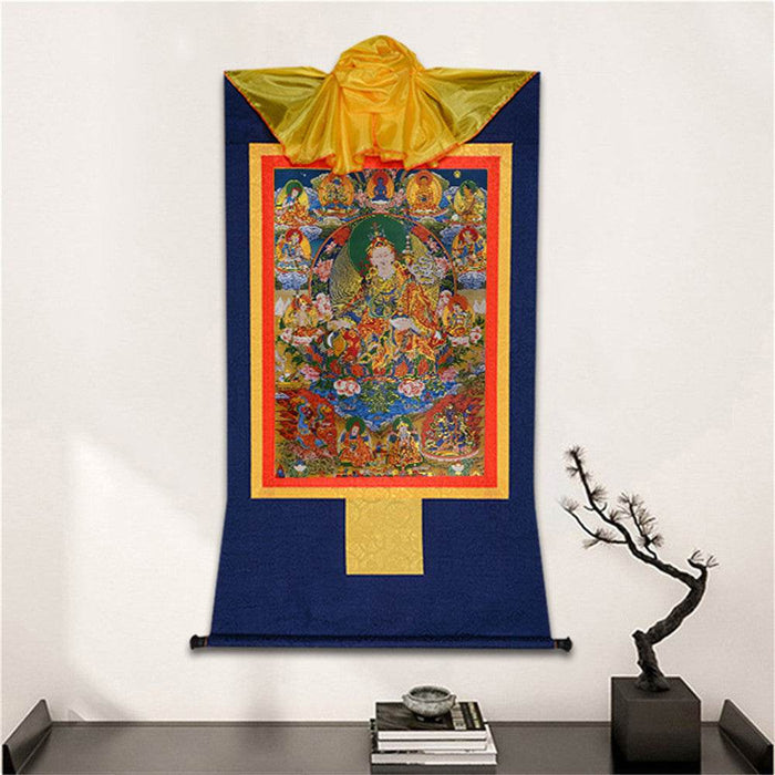 Eight Manifestations of Guru Rinpoche - Tibetan thangka painting, detailed view