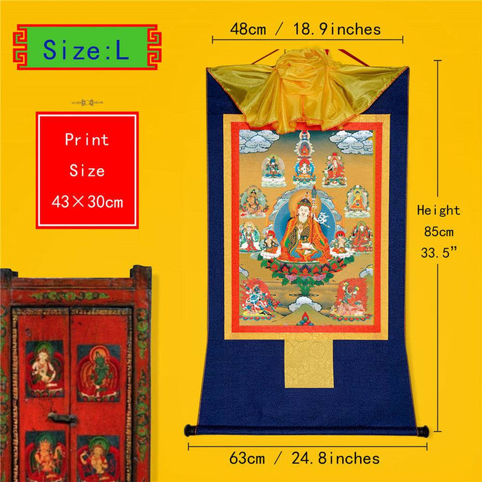 Eight Manifestations of Guru Rinpoche - Tibetan thangka painting, view 4
