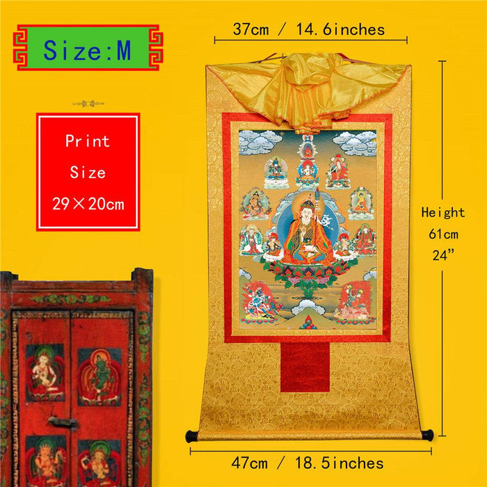 Eight Manifestations of Guru Rinpoche - Tibetan thangka painting, view 5
