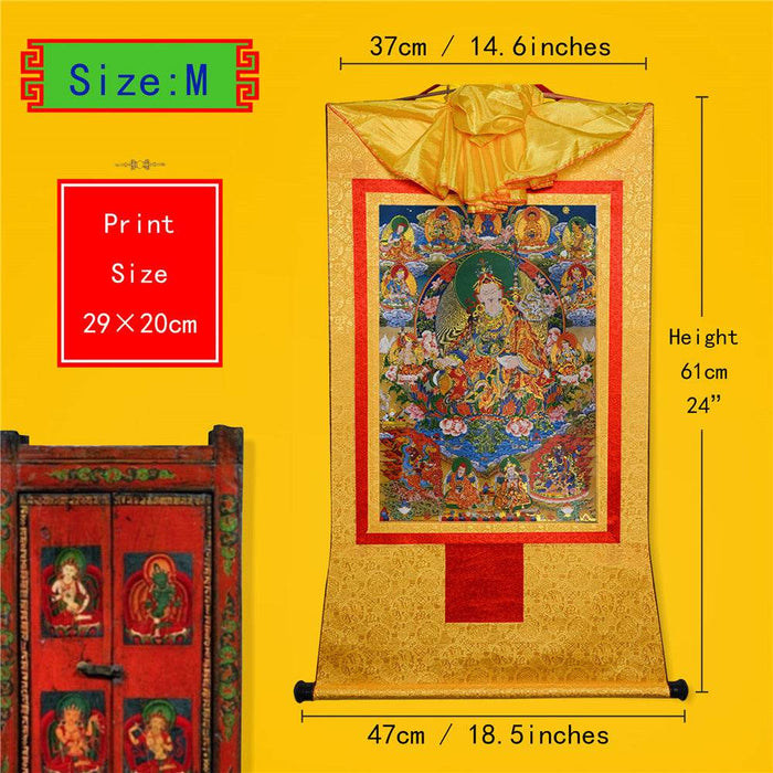 Eight Manifestations of Guru Rinpoche - Tibetan thangka painting, view 5