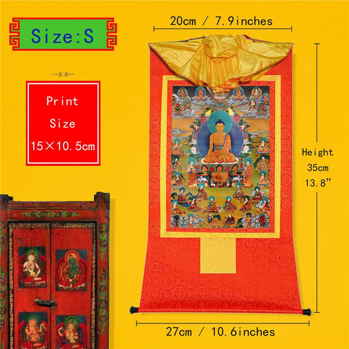 Eighteen Arhats,18 Luohan - Tibetan thangka painting, view 6