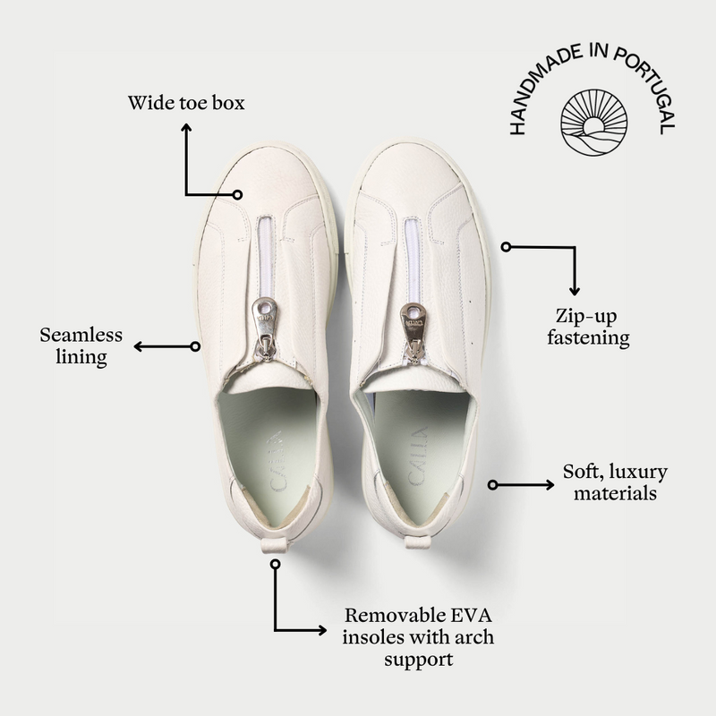 Estella white sneakers features