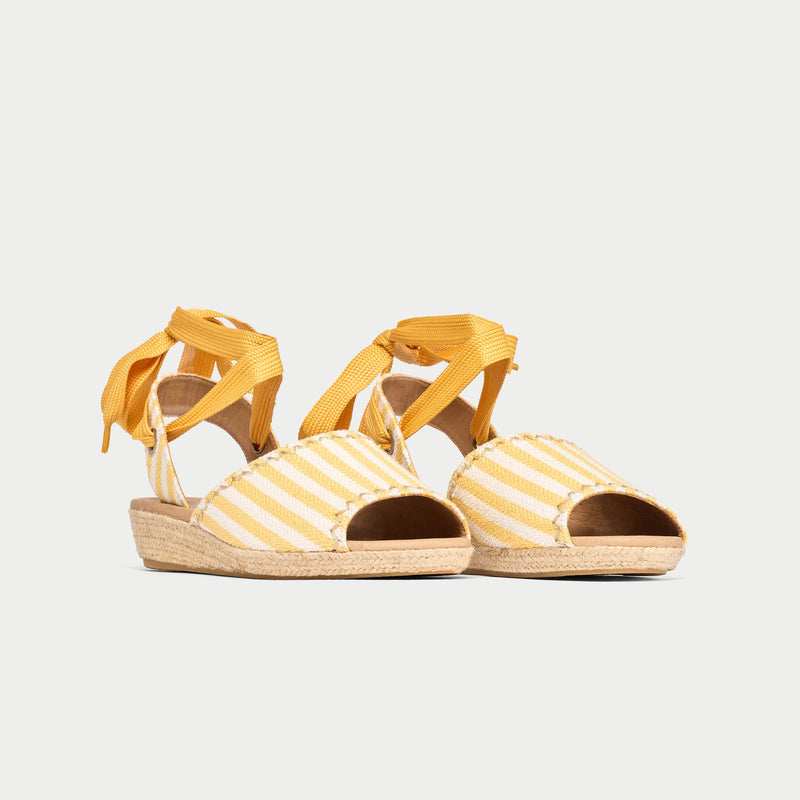 Evelyn - Lemon Canvas Espadrilles