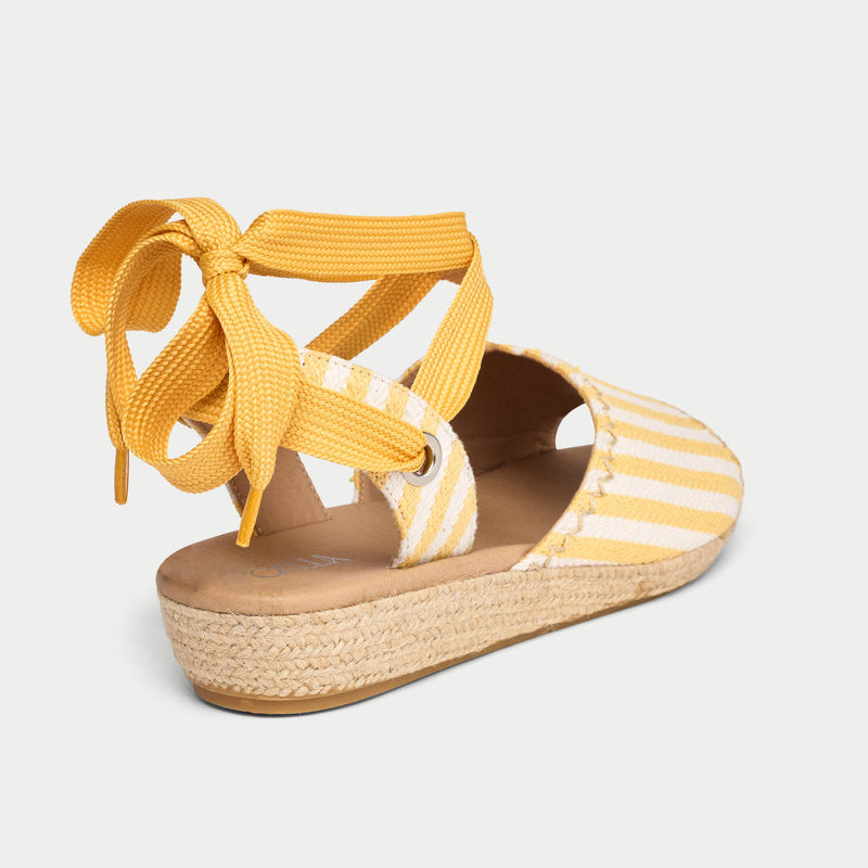 Evelyn - Lemon Canvas Espadrilles