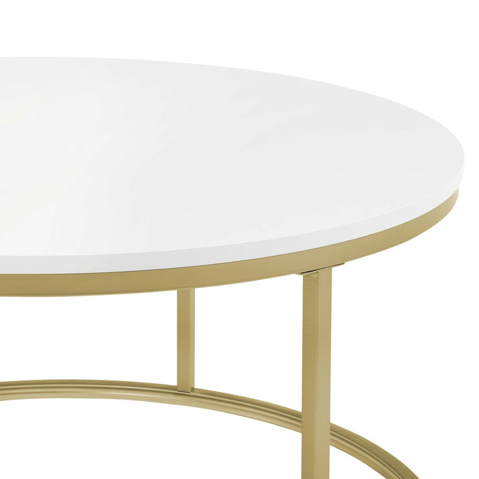 Evie Round Nesting Coffee Table - Warm White - DUSK