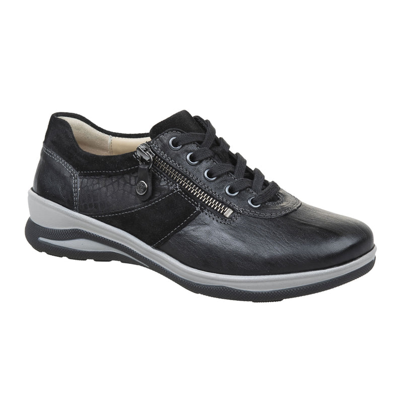Fidelio Mitzy Sneaker (Women) - Black Athletic - Casual - Lace Up - The Heel Shoe Fitters