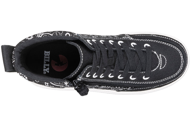 FINAL SALE - Black Paisley BILLY Classic Lace High Tops