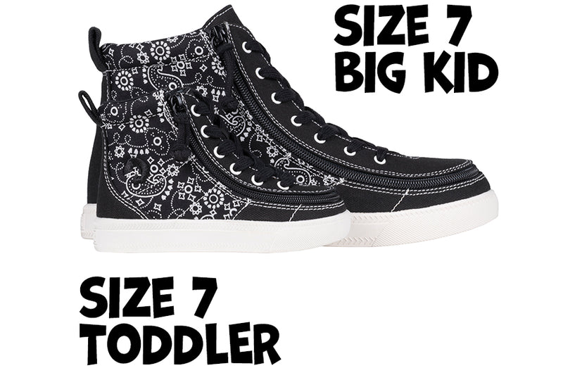 FINAL SALE - Black Paisley BILLY Classic Lace High Tops