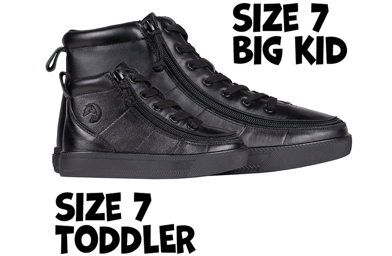 FINAL SALE - Black to the Floor Leather BILLY Classic Lace High Tops