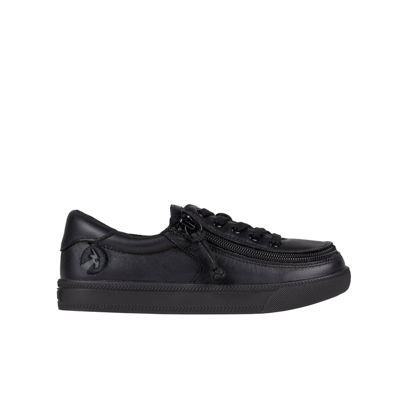 Black sneaker with a zipper on a white background
