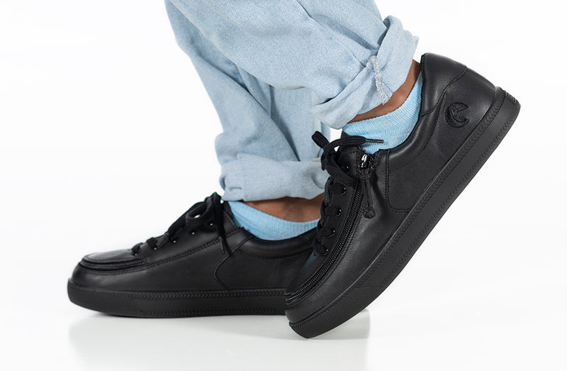 FINAL SALE - Black to the Floor Leather BILLY Classic Lace Lows