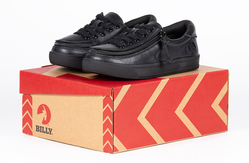 FINAL SALE - Black to the Floor Leather BILLY Classic Lace Lows