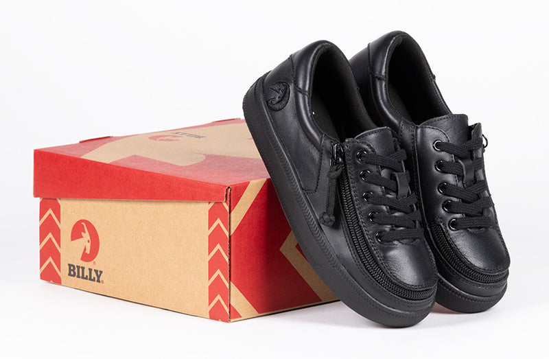 FINAL SALE - Black to the Floor Leather BILLY Classic Lace Lows