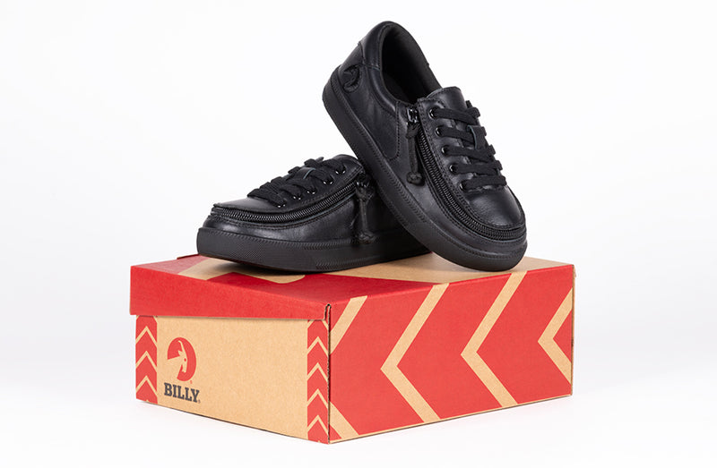 FINAL SALE - Black to the Floor Leather BILLY Classic Lace Lows